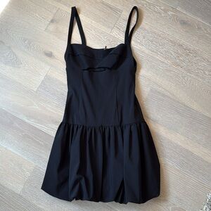 Zara Black Cut Out Bubble Skirt Dress
